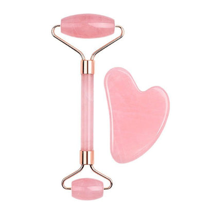 Rose Quartz Facial Roller & Gua Sha Set